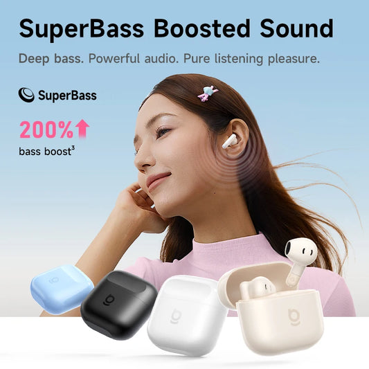 Auriculares Sem Fios Baseus Bass BS2 Lite TWS – Formato Conforto & Bateria até 40 Horas