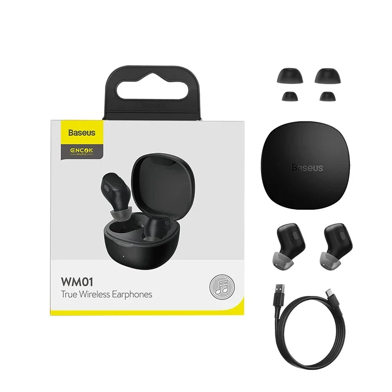 Auriculares Sem Fios Baseus Encok WM01 TWS Bluetooth – Ultra Compactos