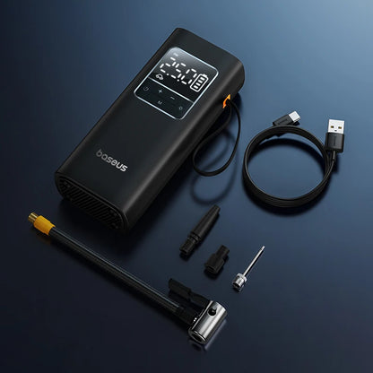 Compressor de Ar Portátil Inteligente Baseus Smart Digital – Para Carro, Mota e Bicicleta