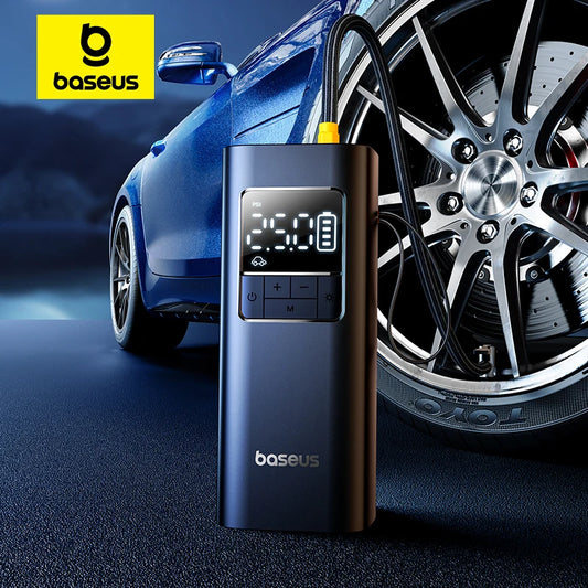 Compressor de Ar Portátil Inteligente Baseus Smart Digital – Para Carro, Mota e Bicicleta