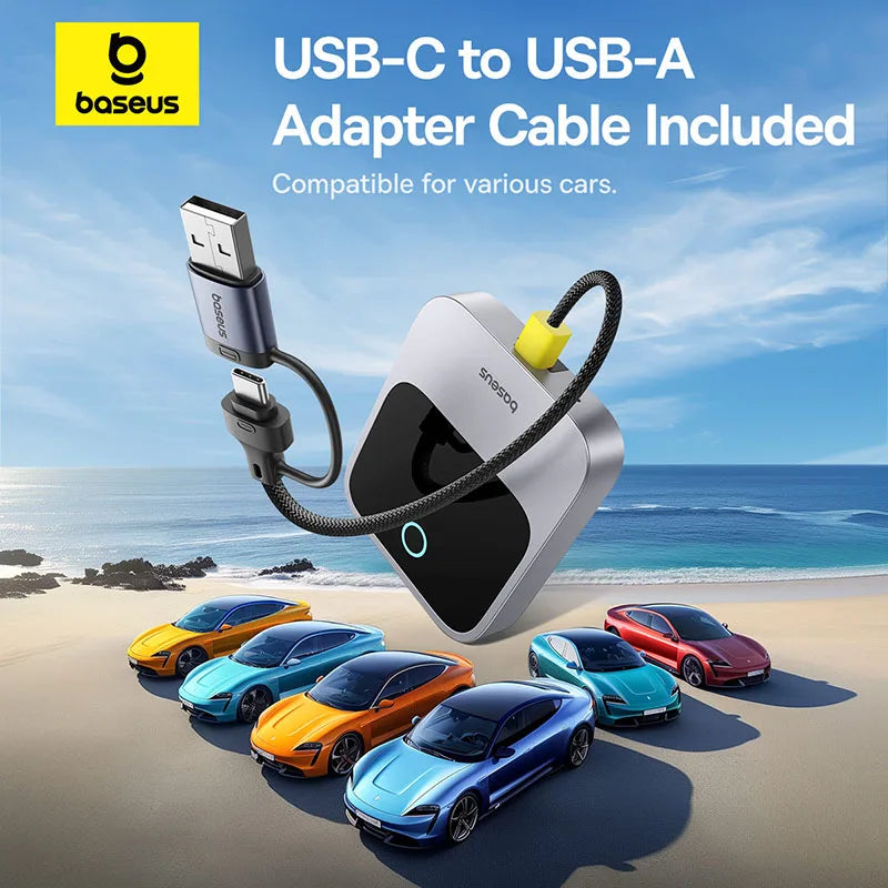 Adaptador CarPlay Sem Fios Baseus (Wired to Wireless) – Conexão Automática Plug & Play
