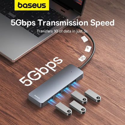 Hub USB 3.0 Baseus de 4 Portas UltraJoy – Multi-Splitter para Portátil e PC