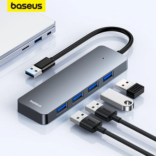 Hub USB 3.0 Baseus de 4 Portas UltraJoy – Multi-Splitter para Portátil e PC