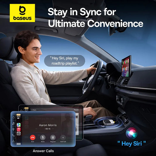 Adaptador CarPlay Sem Fios Baseus (Wired to Wireless) – Conexão Automática Plug & Play